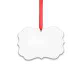 Aluminium Xmas Decoration - Double Sided - Fancy Rectangle